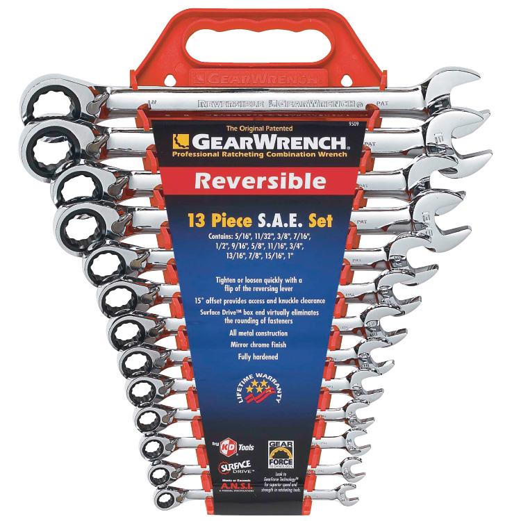 Reversible Combination Ratcheting Wrench Sets